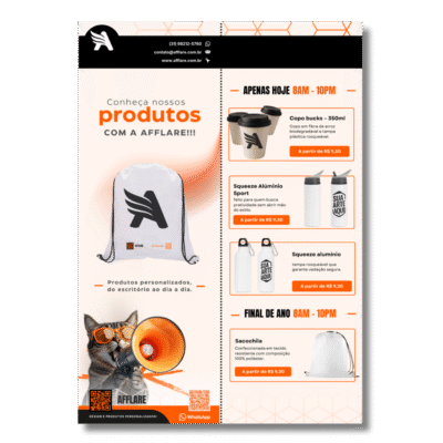 Cardápio Vertical 29.70x42.00cm c/1 vinco